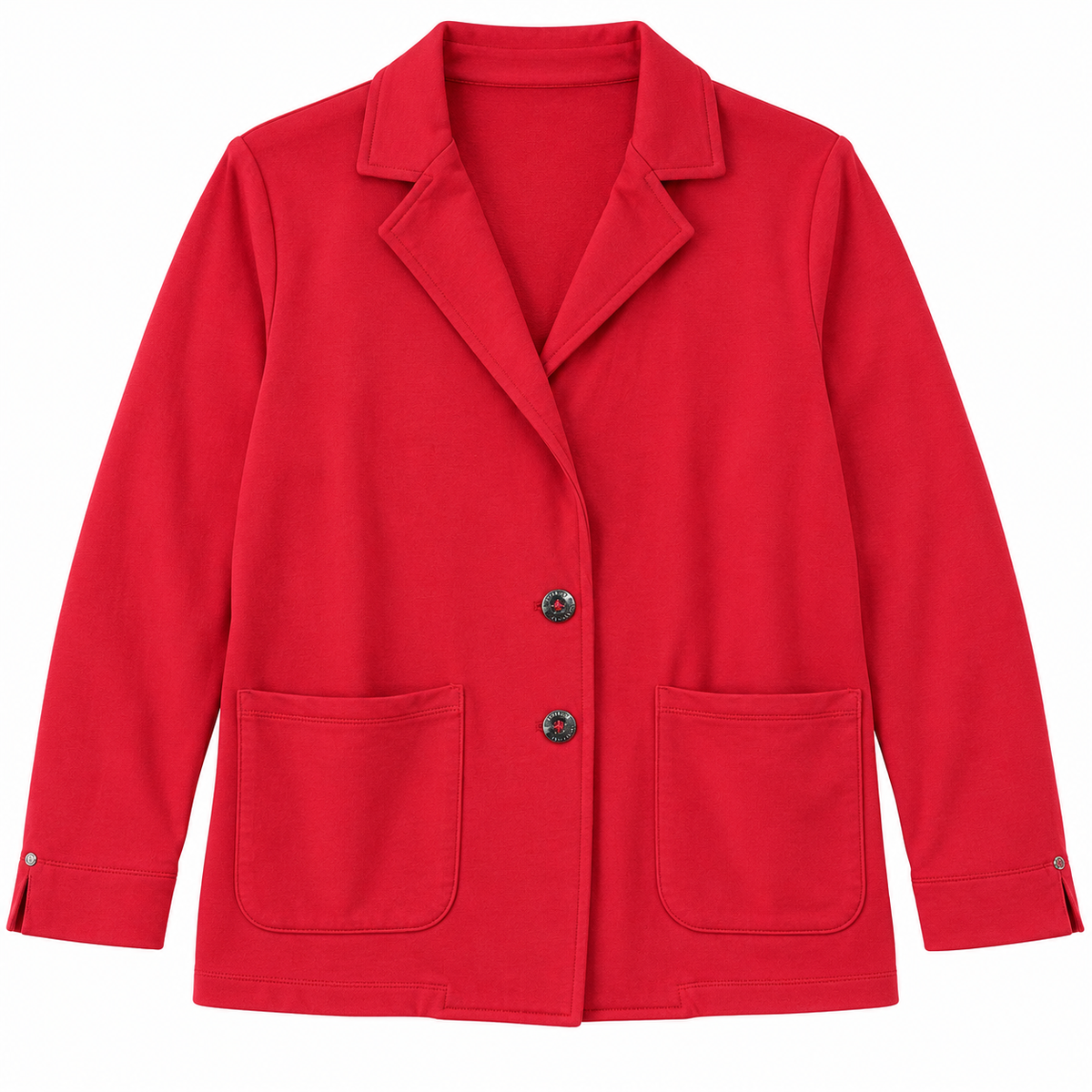 Nautica Jeans women's vivid red knit blazer size 3X front flat lay