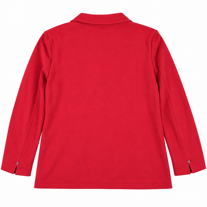 Nautica Jeans women's vivid red knit blazer size 3X back flat lay