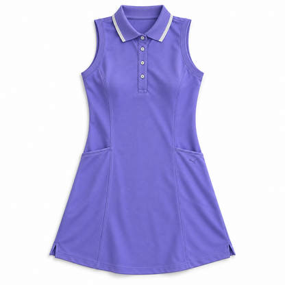 PUMA lavender sleeveless polo golf dress size S front flat view