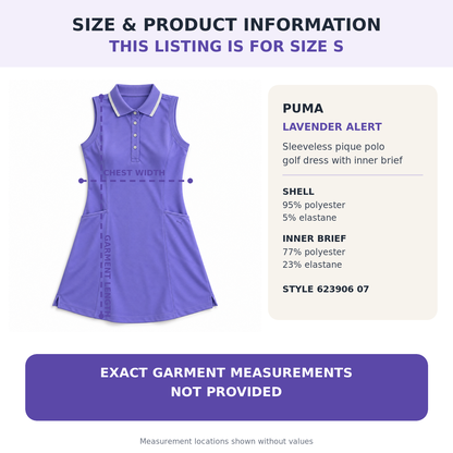 PUMA lavender sleeveless polo golf dress size S product information