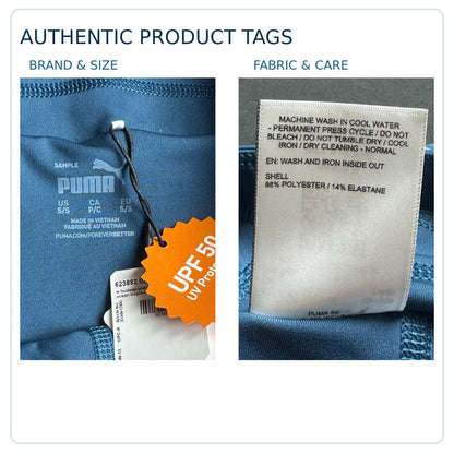 Authentic PUMA size S and fabric care tags for plaid golf skort