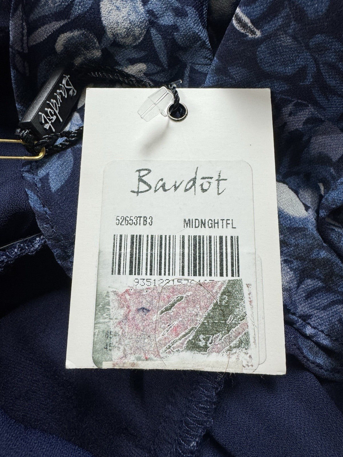 Bardot Women’s Emily Blue Ruffle Bodysuit Size 8/M.  (B.149)