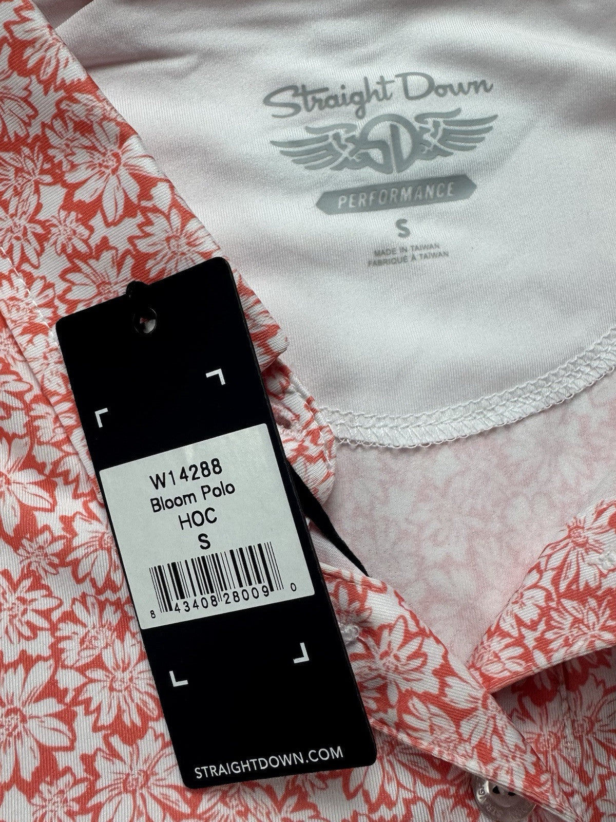 Straight Down Women's Bloom Golf Polo shirt Sz S.  (B.44)