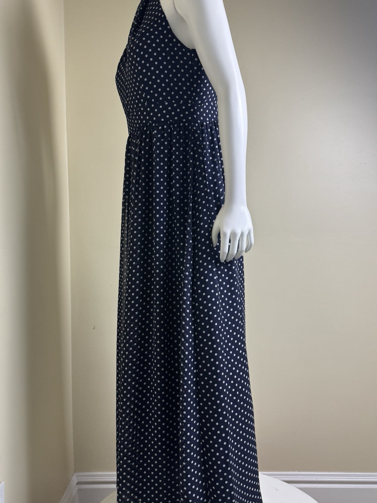 Shelby & Palmer Women’s Polka Dots Navy White Dress Size S.    (B.43)