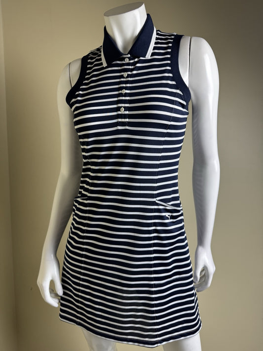 Puma Women’s Polo Stripes Dress W/ Shorts Sz S  (B.43)