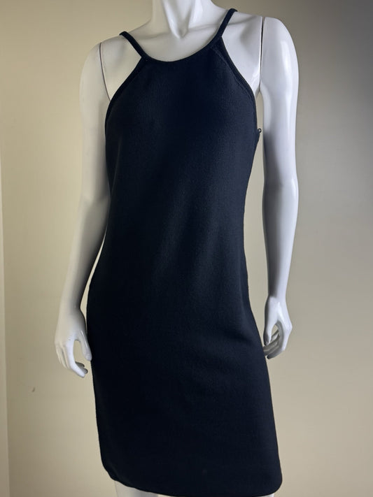 $119 Calvin Klein Women's Knit Black Dress Sz L.      (B.43)