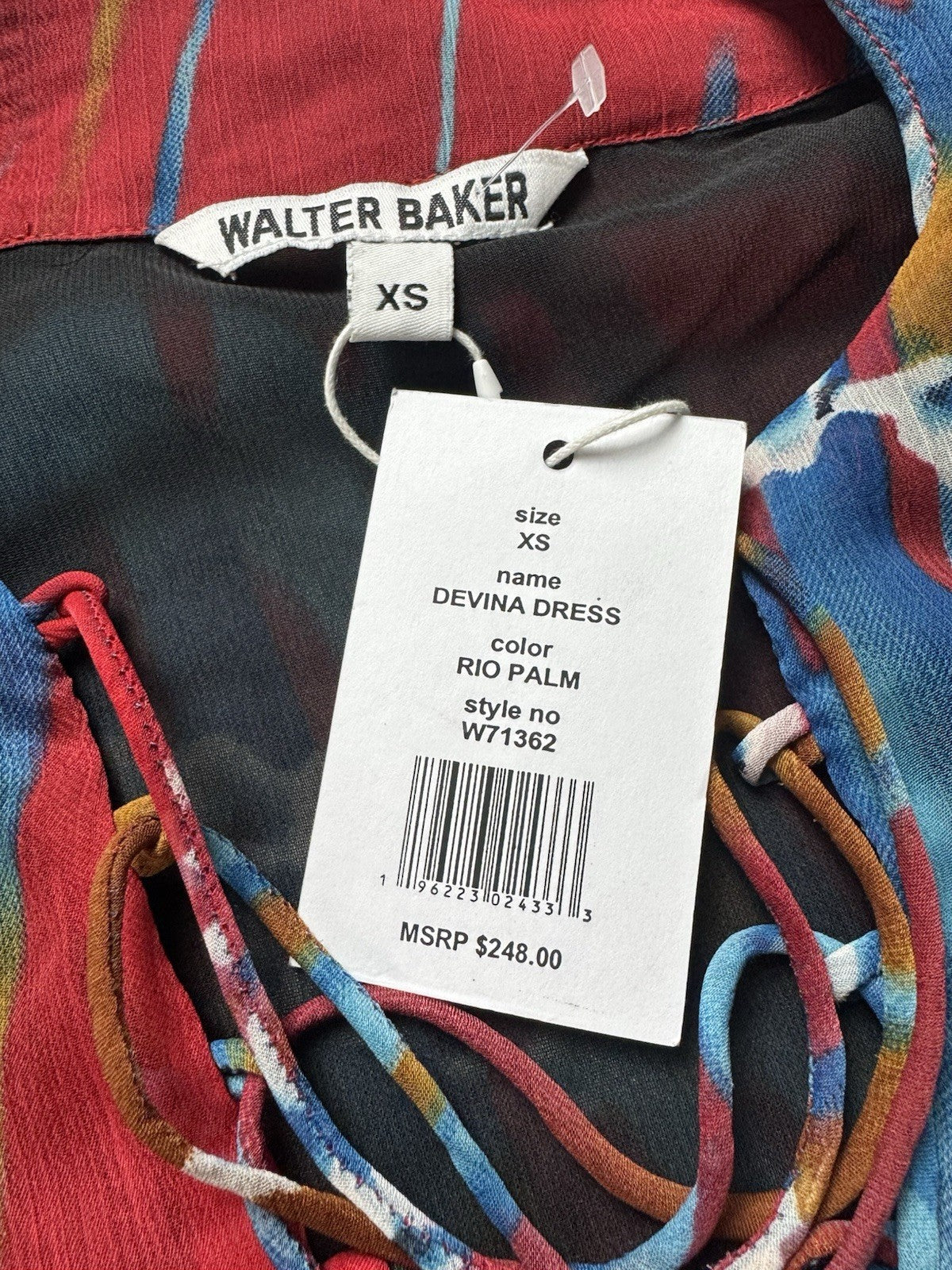 $248 WALTER BAKER Women’s Devina Dress Rio Palm Sz XS.    (B.149)