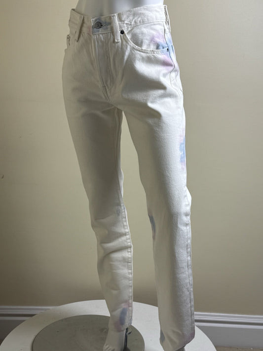 $69 Levis 501 Jeans Women’s Sz 27x32 Ivory Tye Die Jeans.    (B.138)