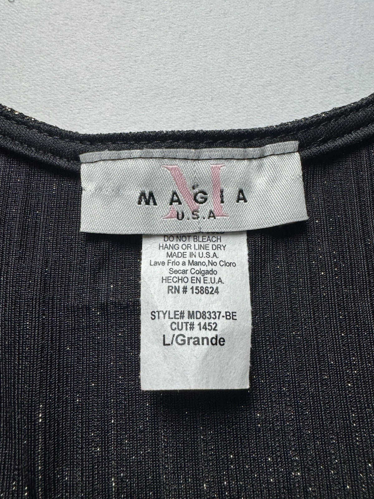 Magia USA V Neck Long Sleeve Dress Women’s Sz L.     (B.149)