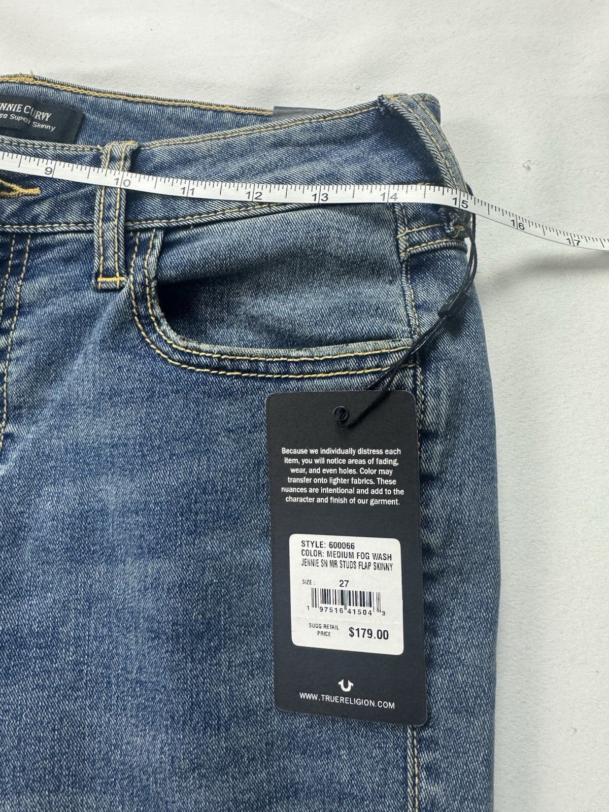 $179 True Religion Brand Jeans Women’s Jenny Curvy Jeans Sz 27.   . (B.114)