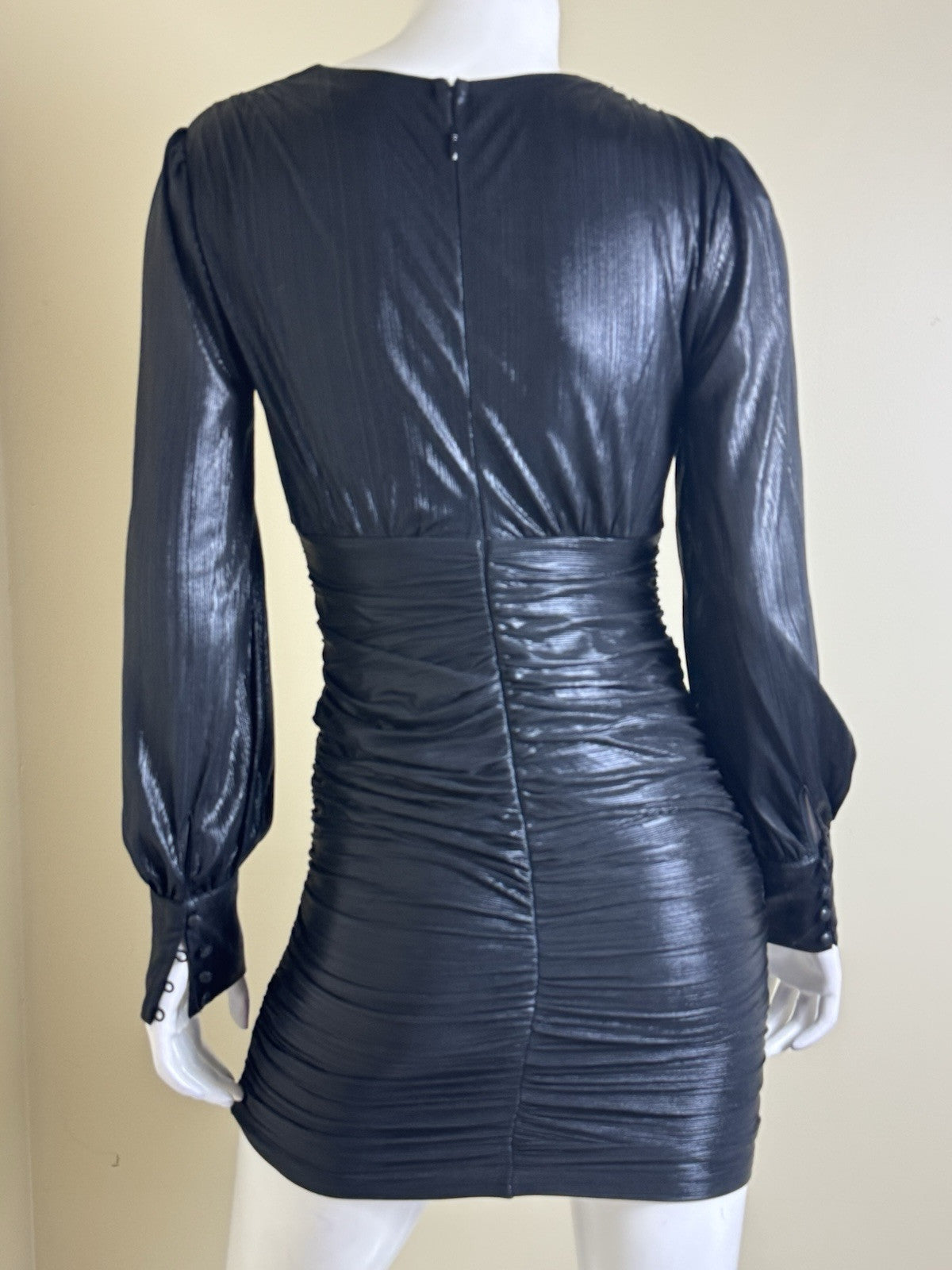 Mad For Love Black Long Sleeve Dress V-Neck Sz M