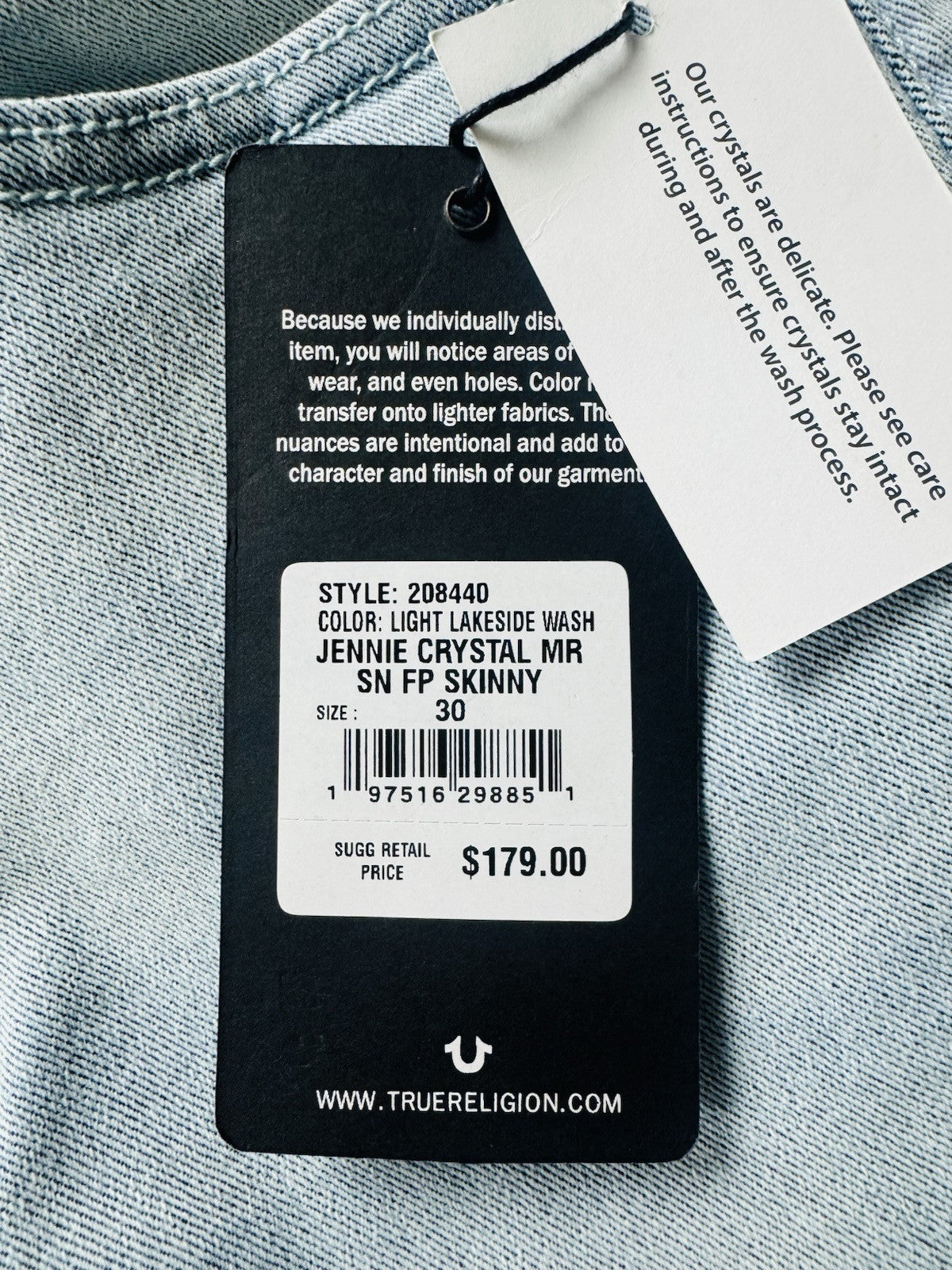 $179 True Religion Brand Jeans Women’s Jenny Curvy Jeans Sz 30. (B.138)