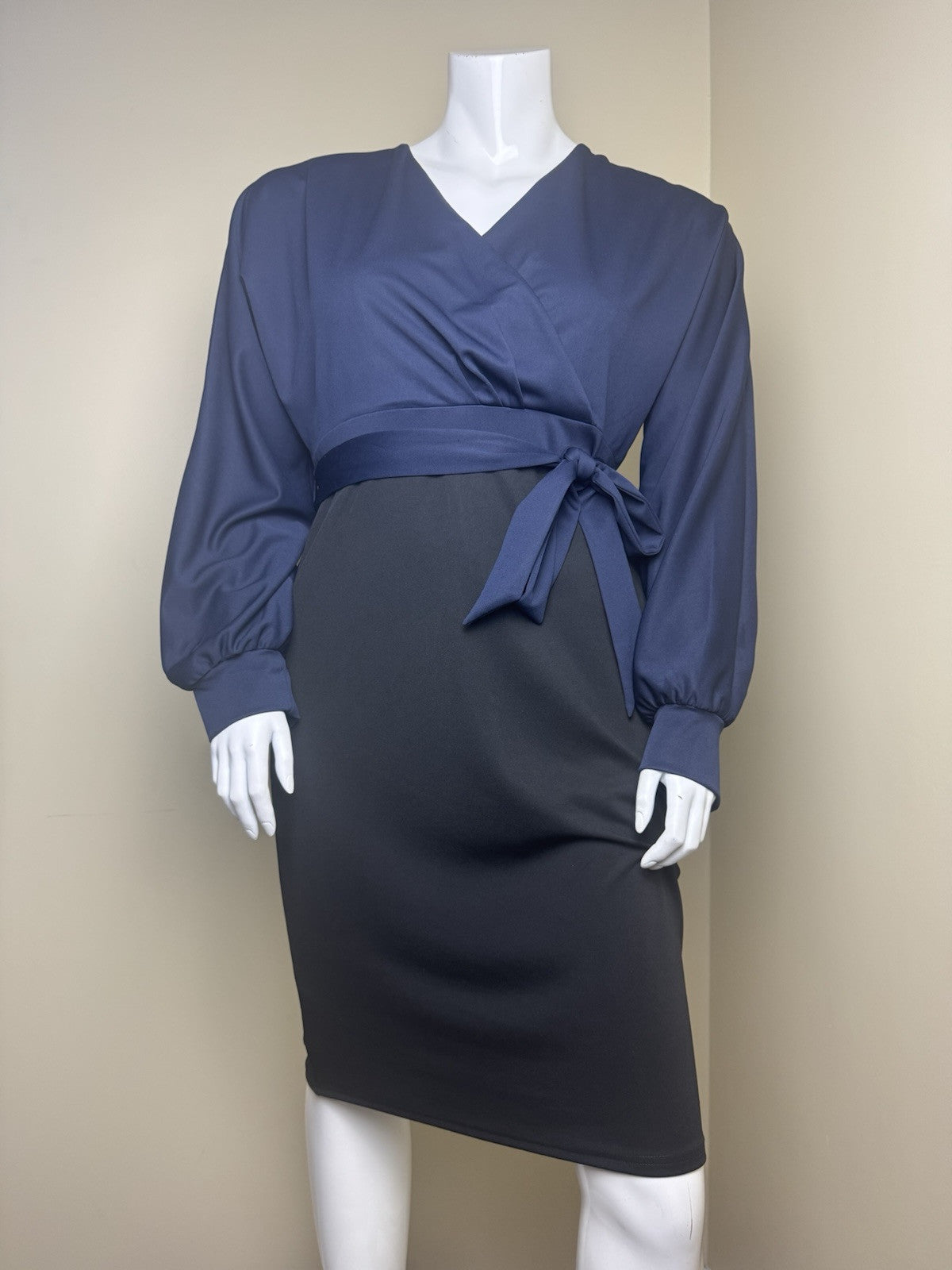 GRACE KARIN Women’s Belted Dress Navy Black Size XL. (B.135)