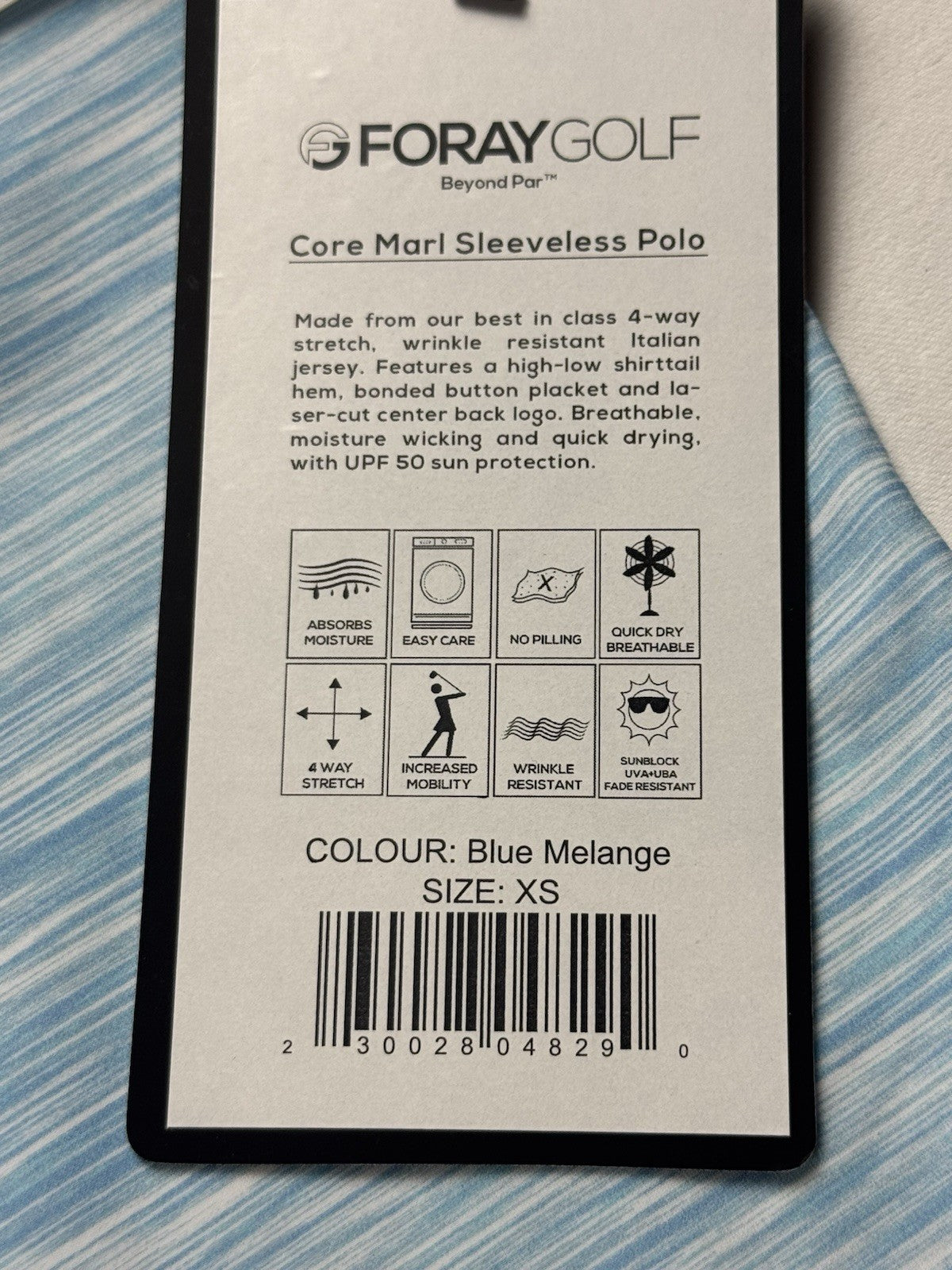 Foray Golf Womens Sleeveless Golf Polo Shirt. Sz XS.   (B.148)