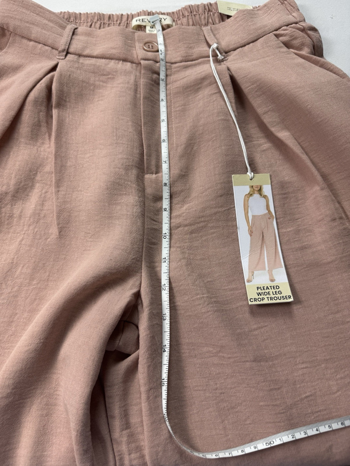 Revery Women’s Wide Leg Crop Trousers Pants Sz M. (B.118)