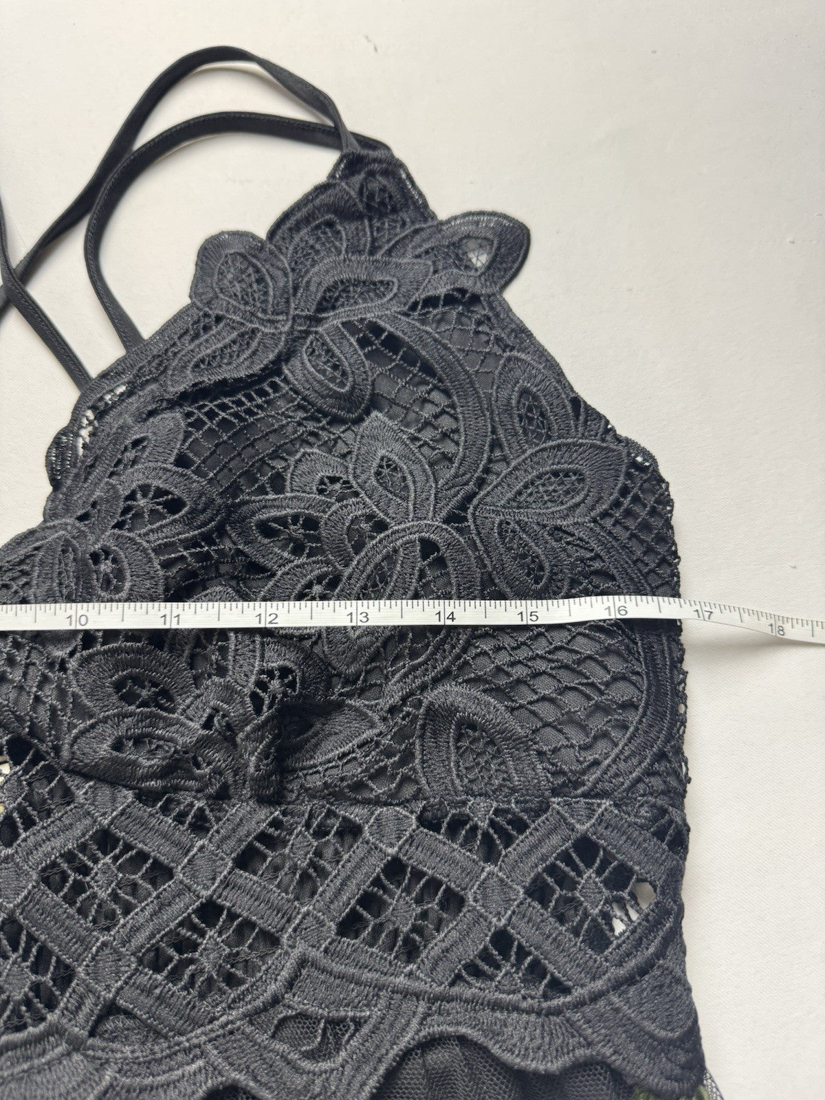 Rebellion Again Women’s Black Lace Floral Embroidered Dress Sz XL. (B.149)