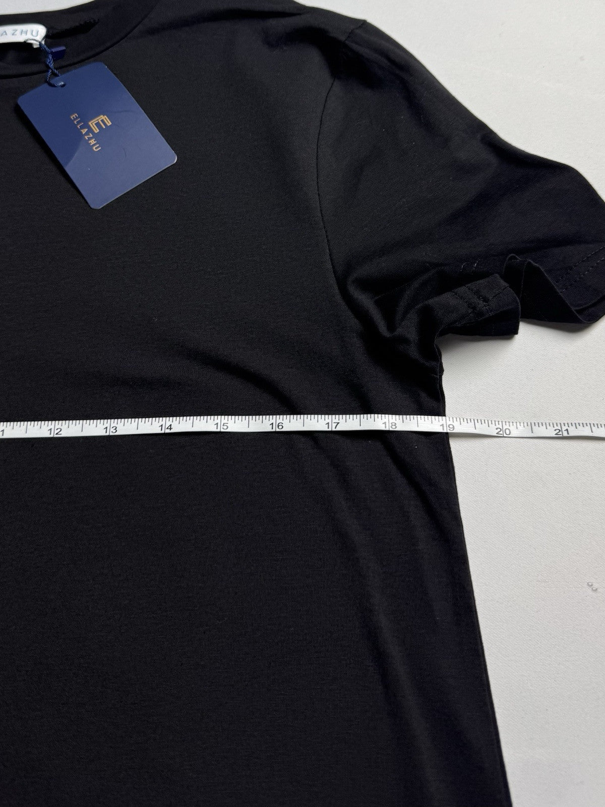 ELLAZHU Women Short Sleeve Tulle Hem T Shirt Dress Sz L.  . (B.124)