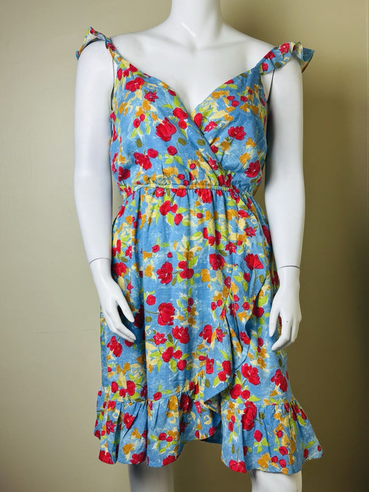 $54 LC Lauren Conrad Floral Flutter Lined Maxi Dress, Size 0X.    (B.70)