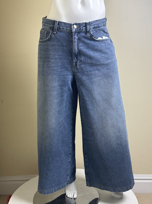 $188 Current/Elliott Women’s Wide Leg Jeans Sz 31.  (B.114)