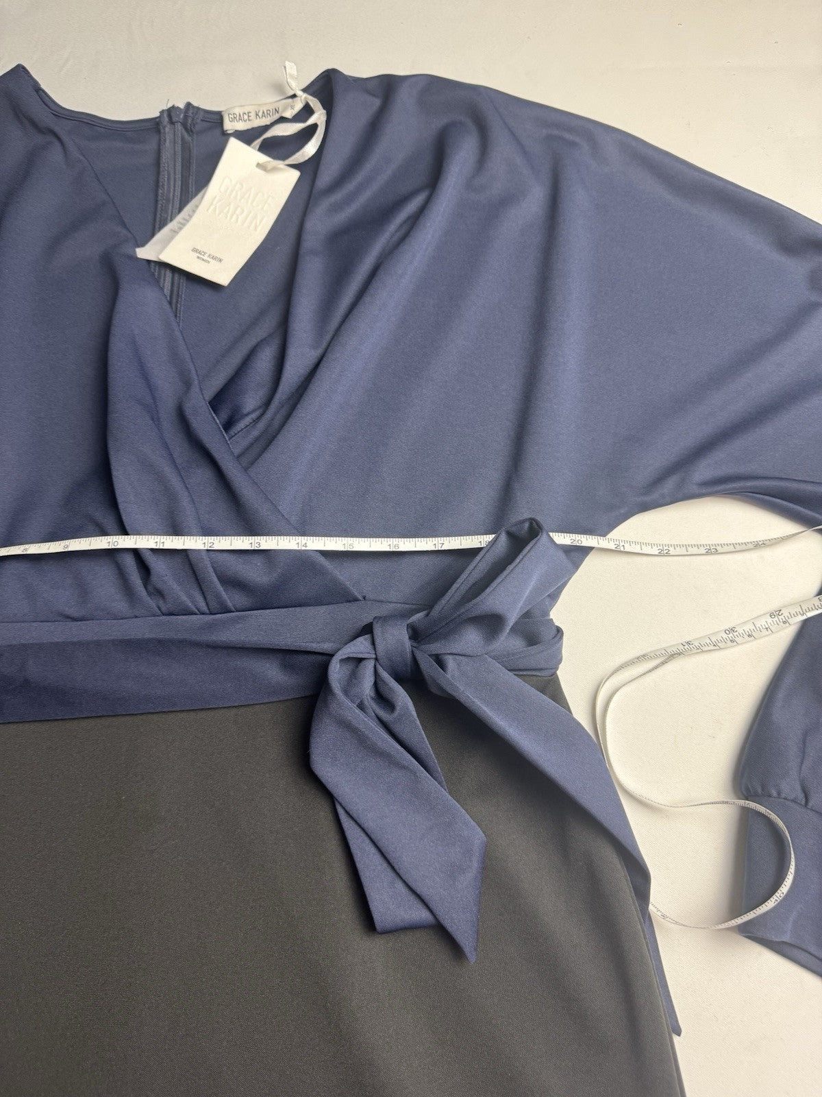 GRACE KARIN Women’s Belted Dress Navy Black Size XL. (B.135)