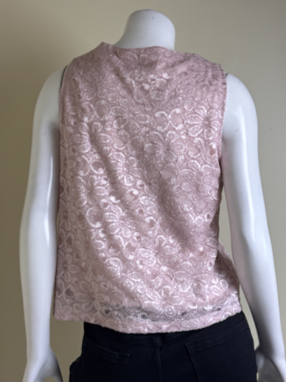 R&M Richards Women’s Lace Pearly Blouse Sz 12P.  (B.94)