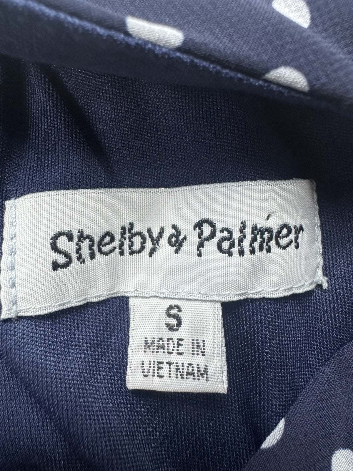 Shelby & Palmer Women’s Polka Dots Navy White Dress Size S.    (B.43)