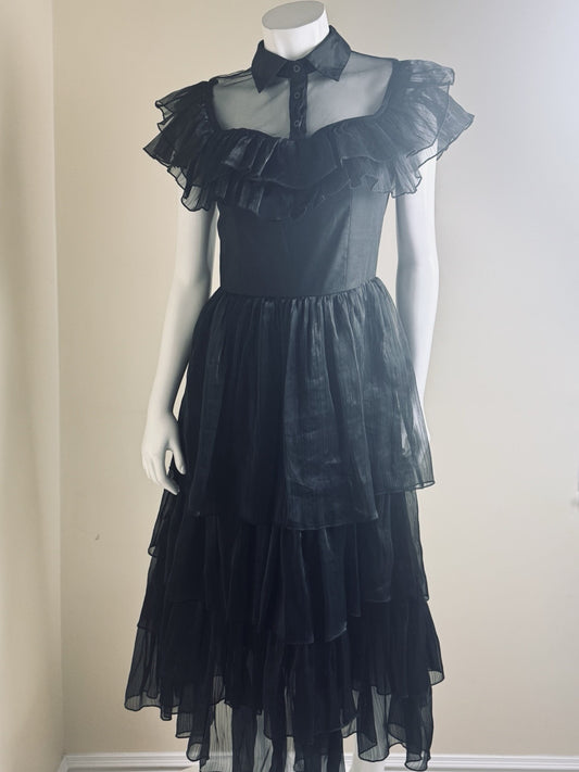Women’s Black Mesh Dress Size M      (B.147)