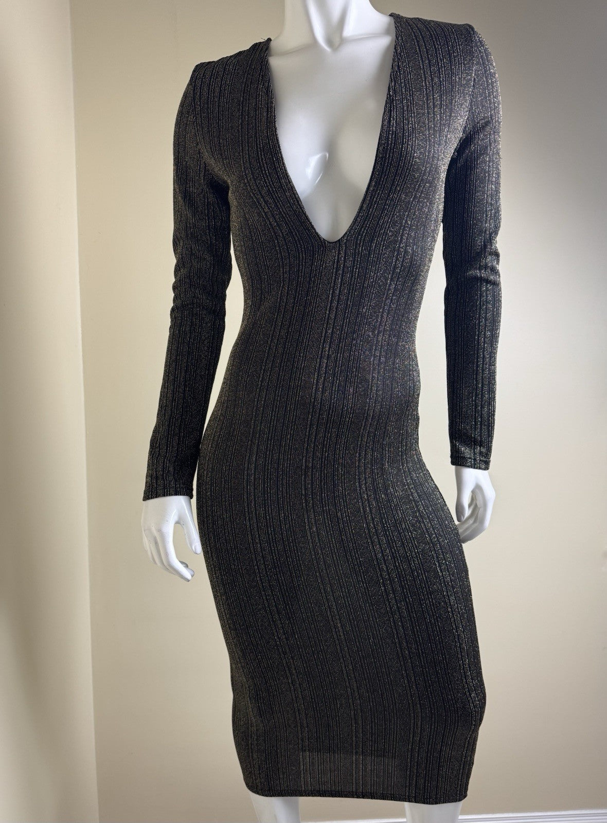 Magia USA V Neck Long Sleeve Dress Women’s Sz L.     (B.149)