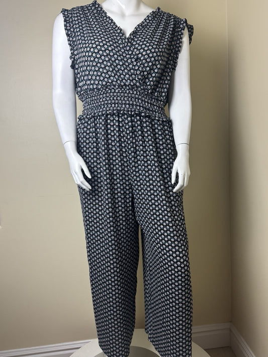 $128 Max Studio Wide Leg Crepe Jumpsuit Women's Sz 1X.   (B.70/2)