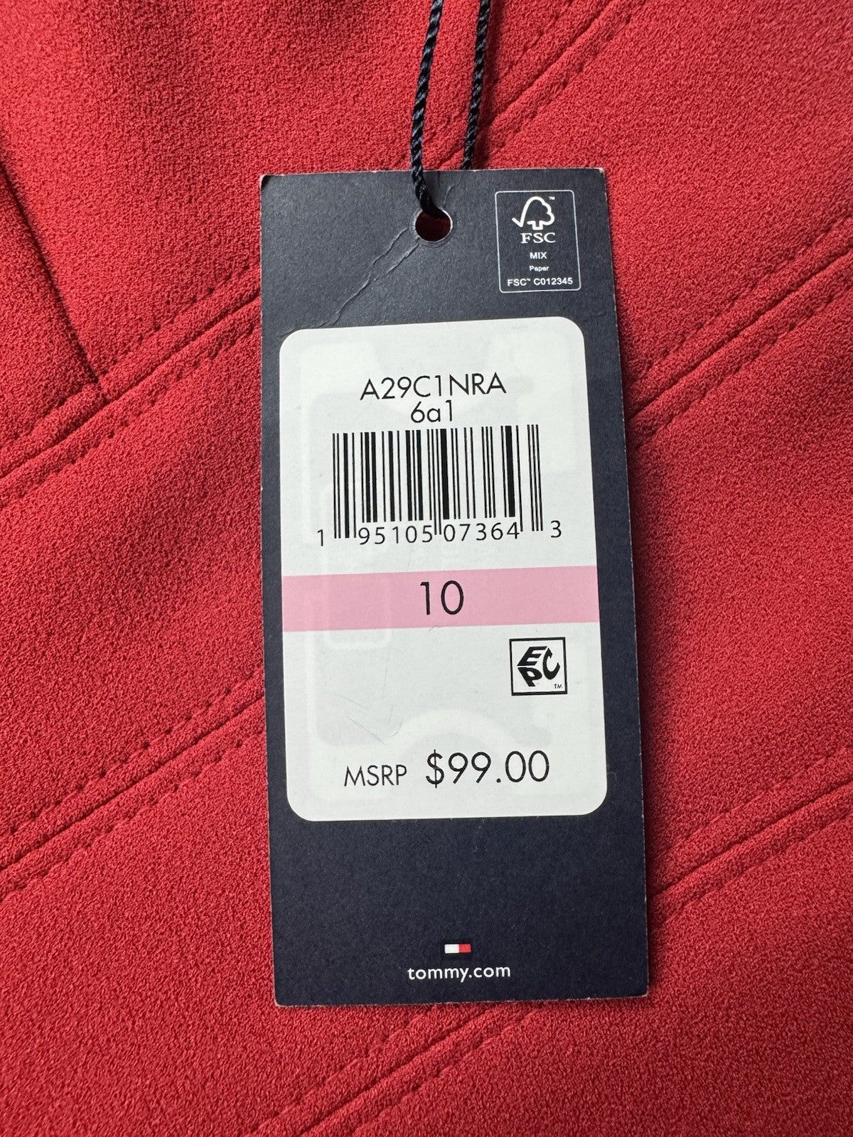 $99 Tommy Hilfiger Women’s Red Dress Size 10 (B.43)