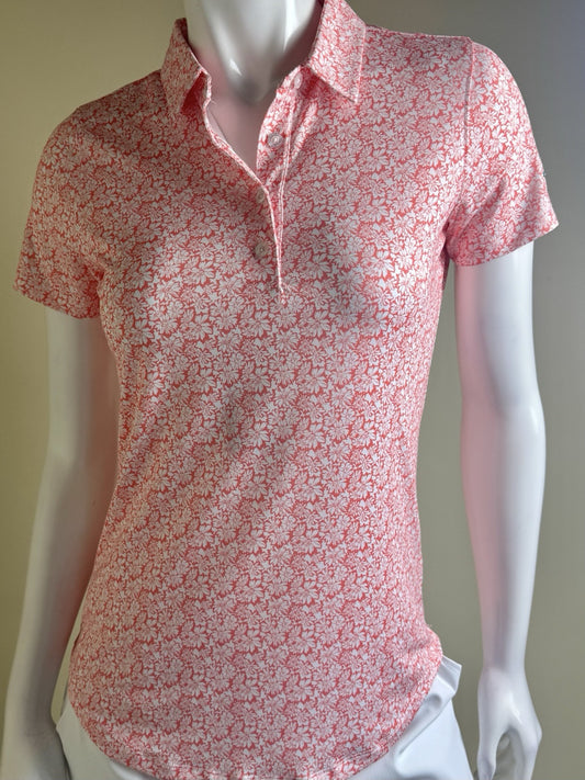 Straight Down Women's Bloom Golf Polo shirt Sz S.  (B.44)
