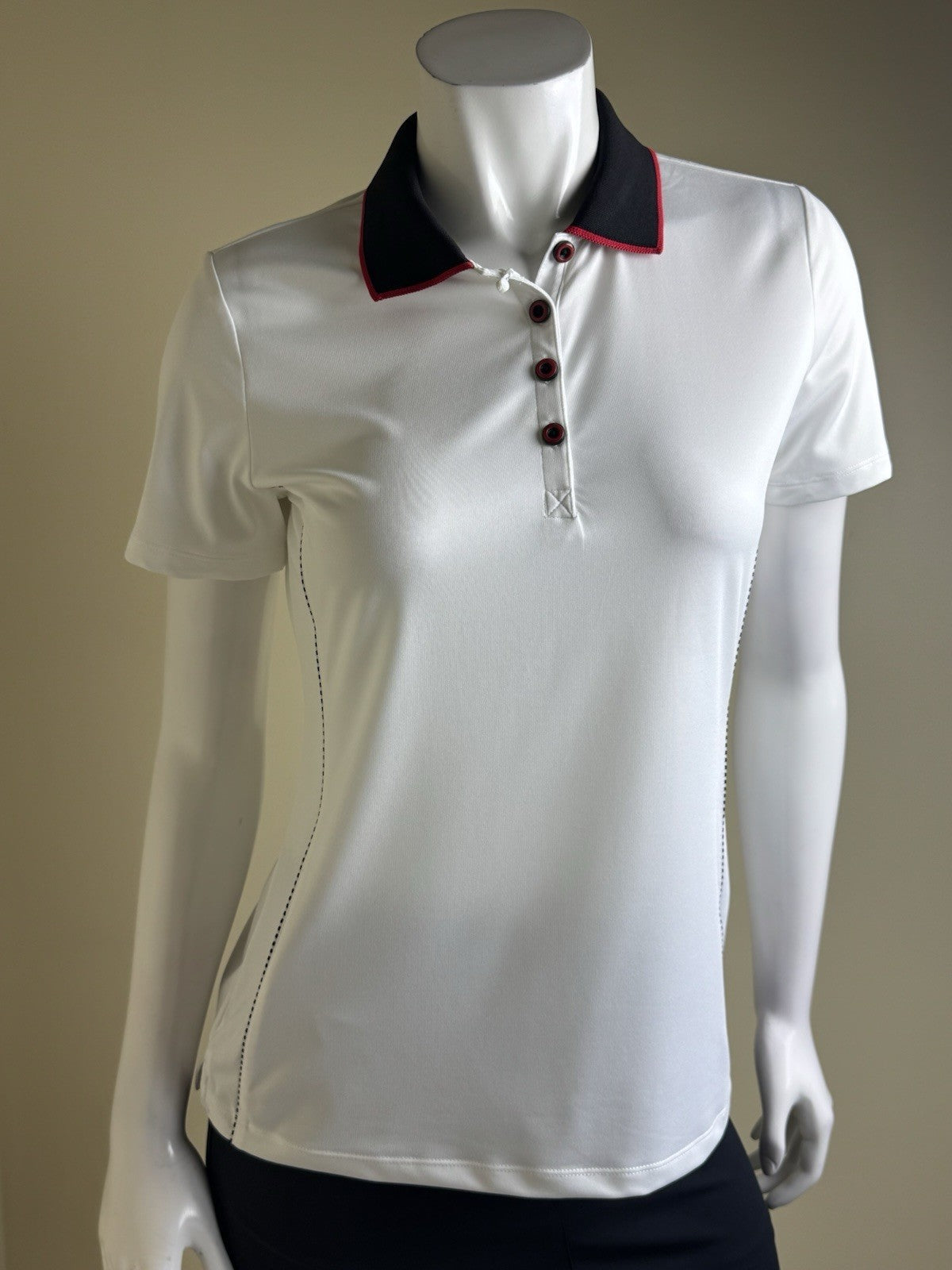 Greg Norman Women's Golf Polo Shirt White Sz M.    (B.13)
