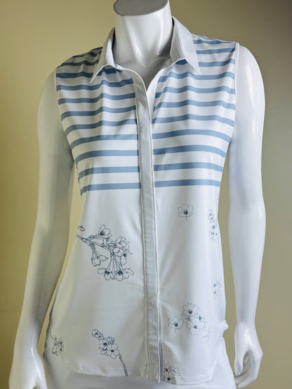 Heather Grey Women’s Golf Shirt Sz L.   (B.44)
