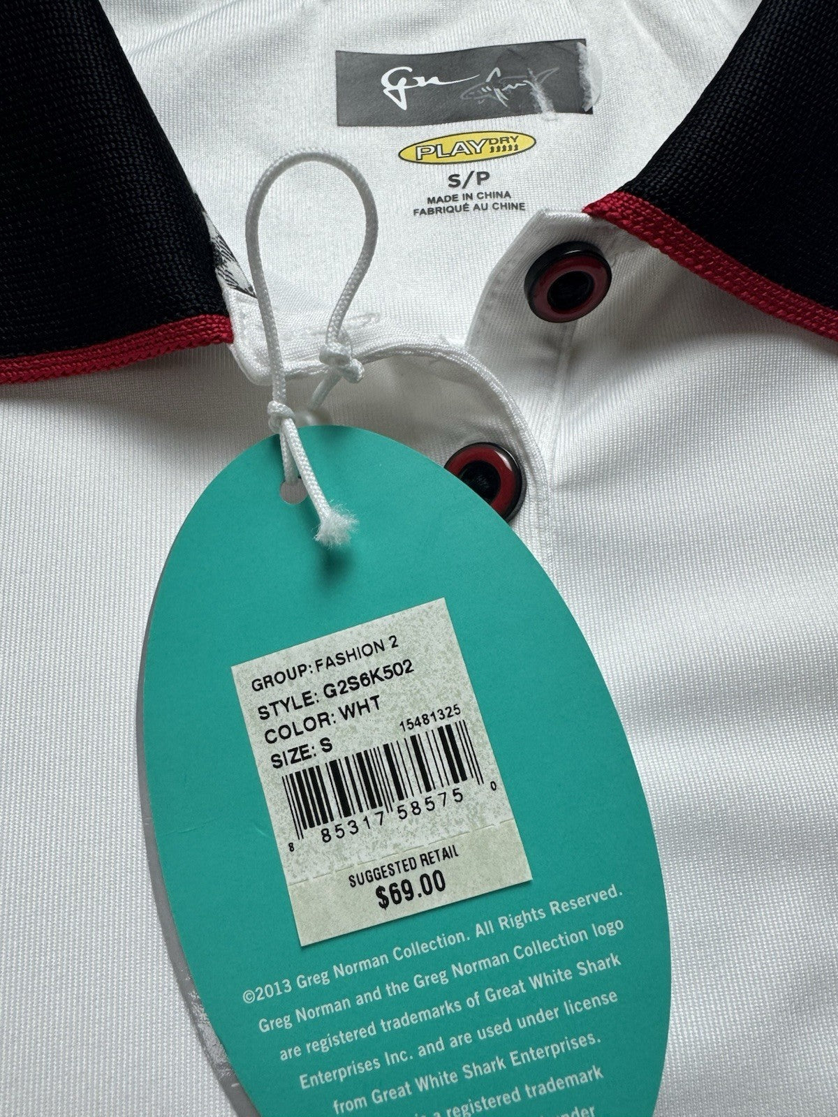 Greg Norman Women's Golf Polo Shirt White Sz S.    (B.135)