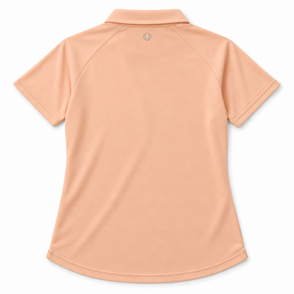 Sunice Jill Basic peach performance polo size M back flat lay