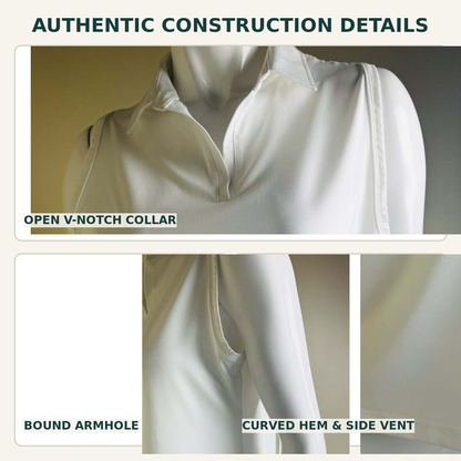 Authentic construction details of Teleri Athletics ivory sleeveless golf shirt