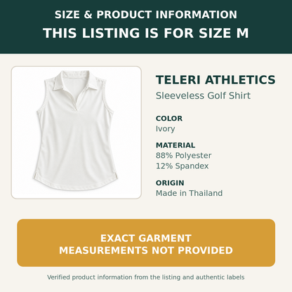 Teleri Athletics ivory golf shirt size M product information