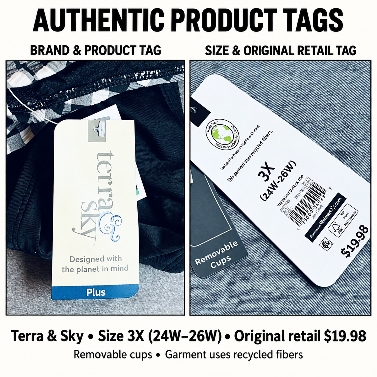 Authentic Terra & Sky size 3X original retail and product tags