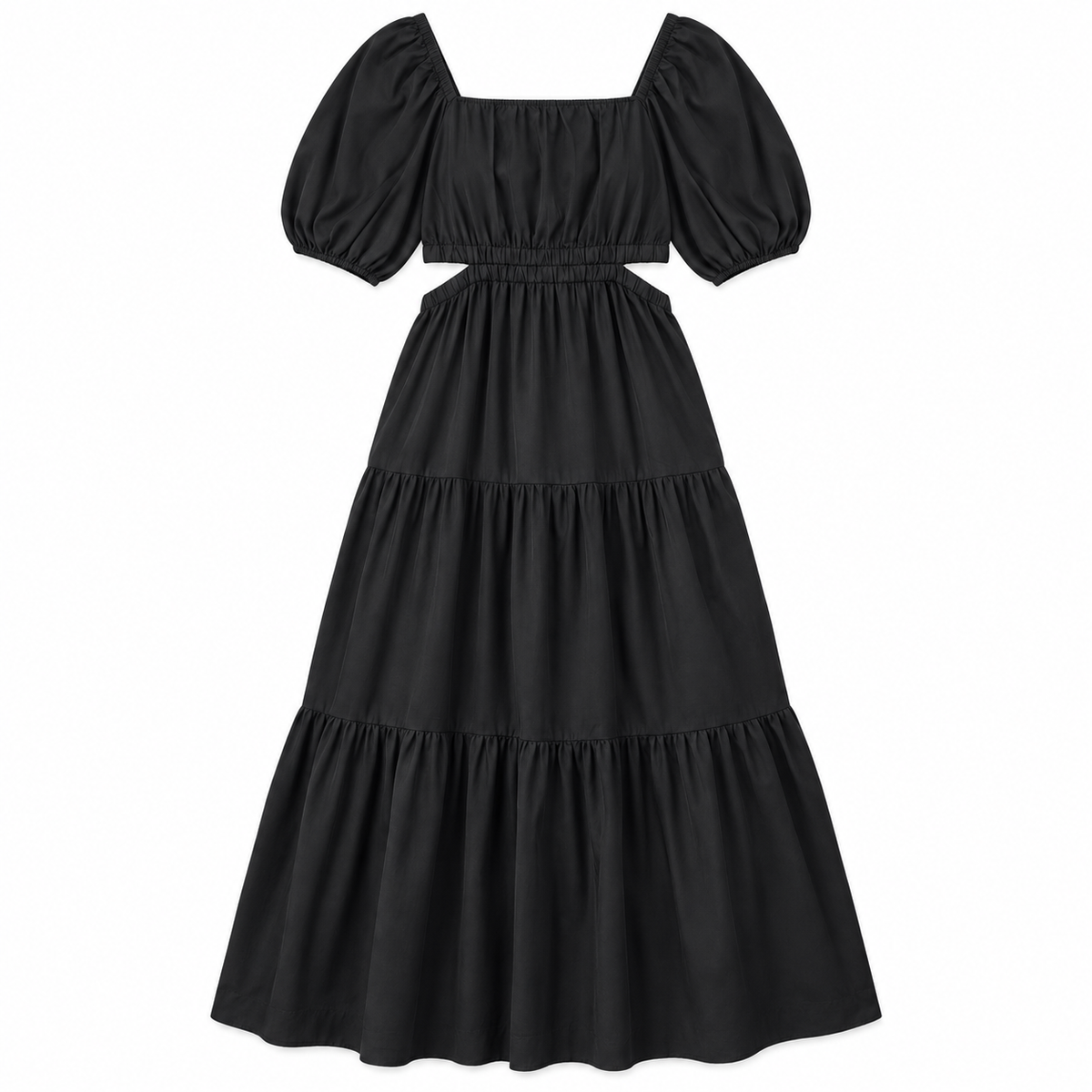 The Drop Anaya black maxi dress size XL front flat product view