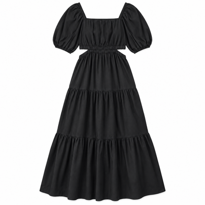The Drop Anaya black maxi dress size XL front flat product view