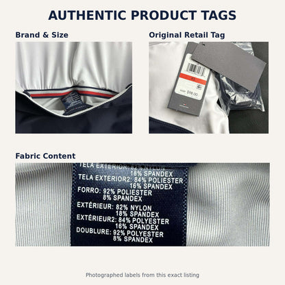 Authentic Tommy Hilfiger size XS MSRP 98 dollars and fabric content tags