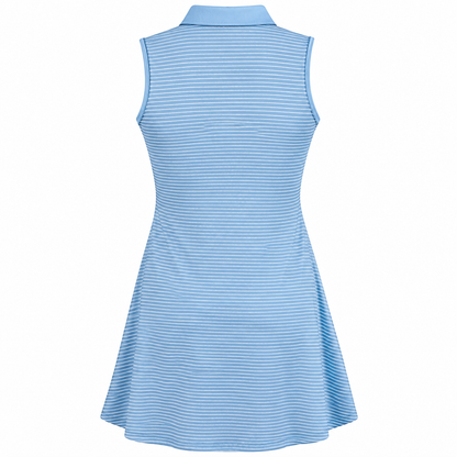 Turtles and Tees GiGi blue striped golf dress size XL back flat view