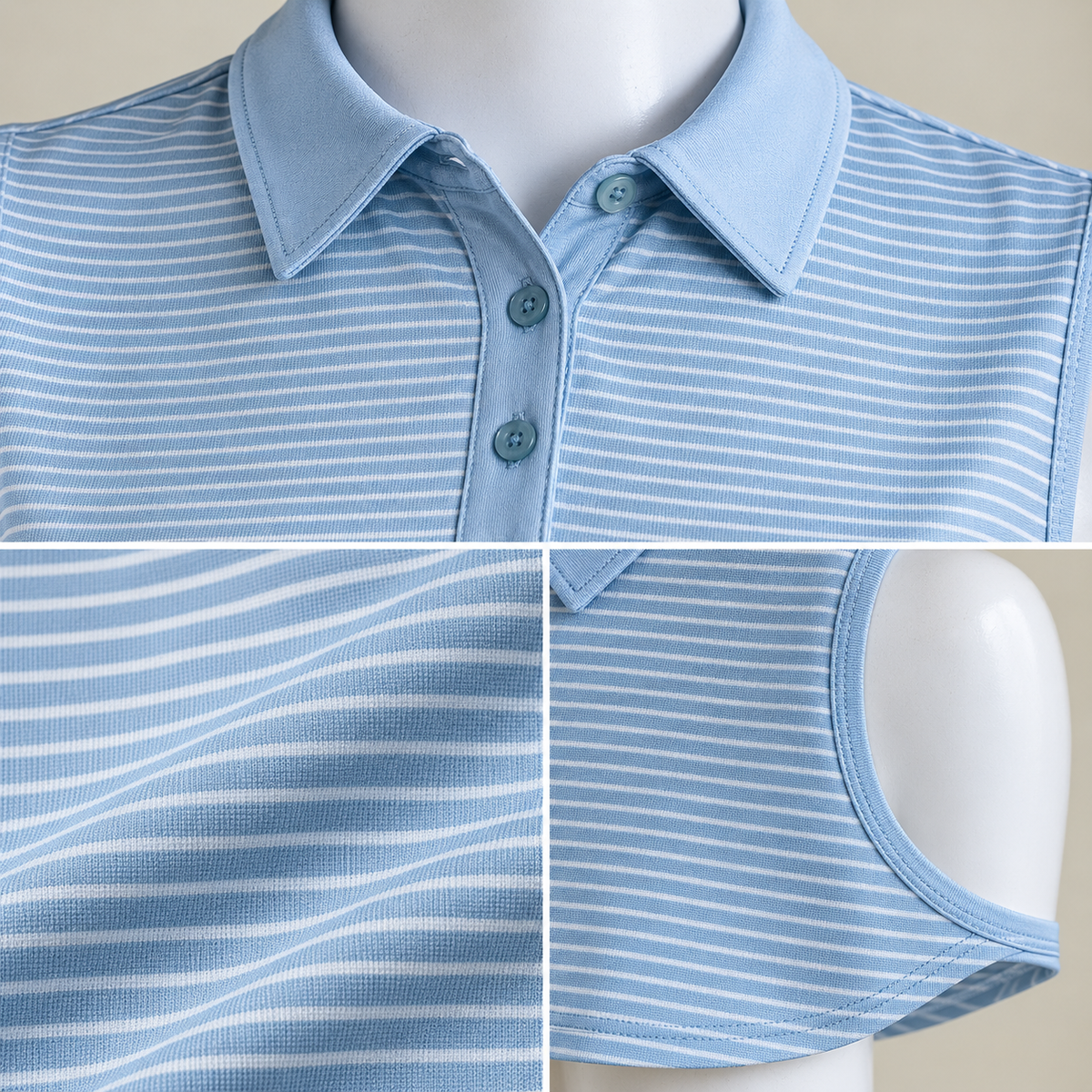 Turtles and Tees GiGi golf dress collar placket stripe and armhole details