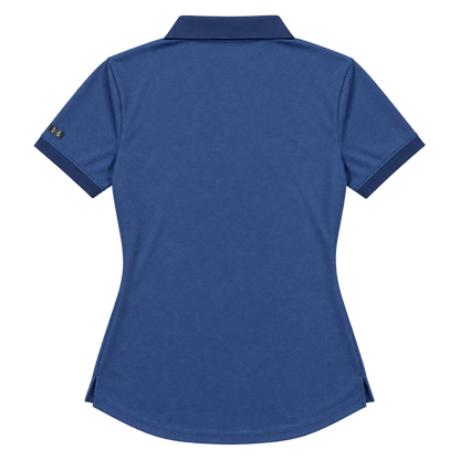 Under Armour women’s blue golf polo size M solid back flat view