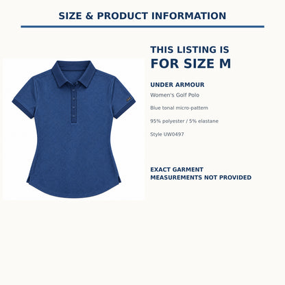 Under Armour women’s blue golf polo size M product and size information