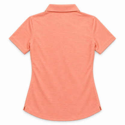 Under Armour coral golf polo shirt size M back flat lay