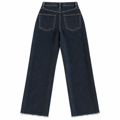 WeWoreWhat High Rise Dad Jean size 24 blue black back flat lay