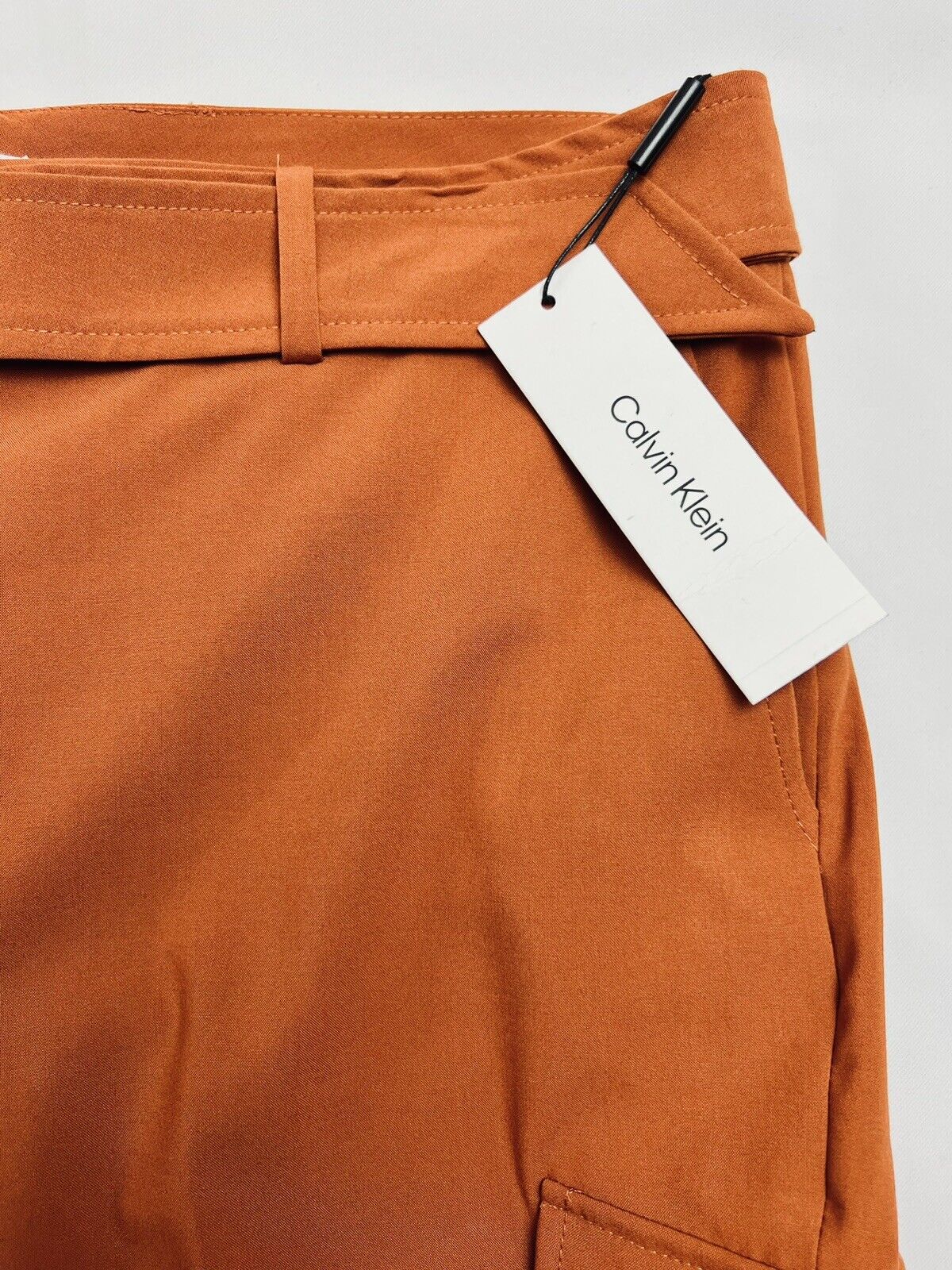 Calvin Klein Women's Orange Belted Cargo Pants Size 14