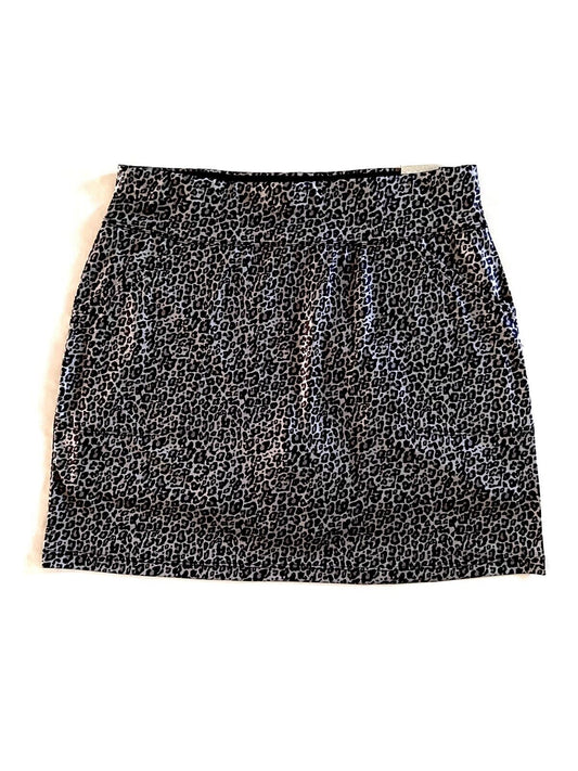 KATE LORD Women's Skort Tennis Golf Skirt Leopards Gray Sz M