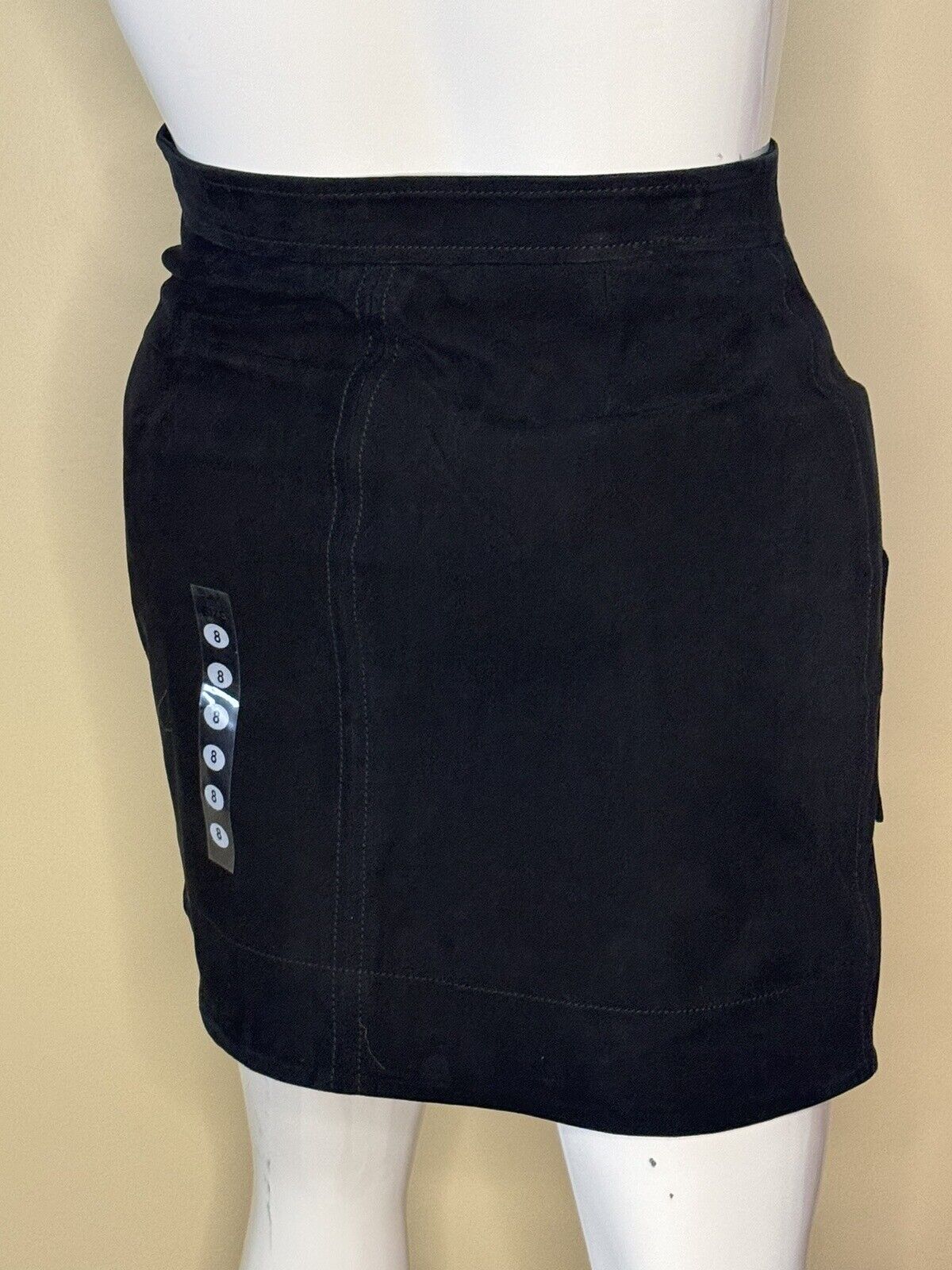 Joes Jeans Black Skirt Sz L 100% Goat Leather  (76)